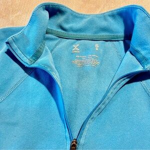 Kid’s Xersion Aqua Blue Zip-Up Sweater Size Small (8)